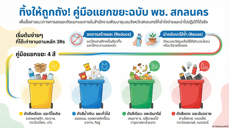 พช.คำตากล้า จ.สกลนคร : ขับเคลื่อนกิจกรรม Clean & Green Office ทิ้งขยะให้ถูกถั
